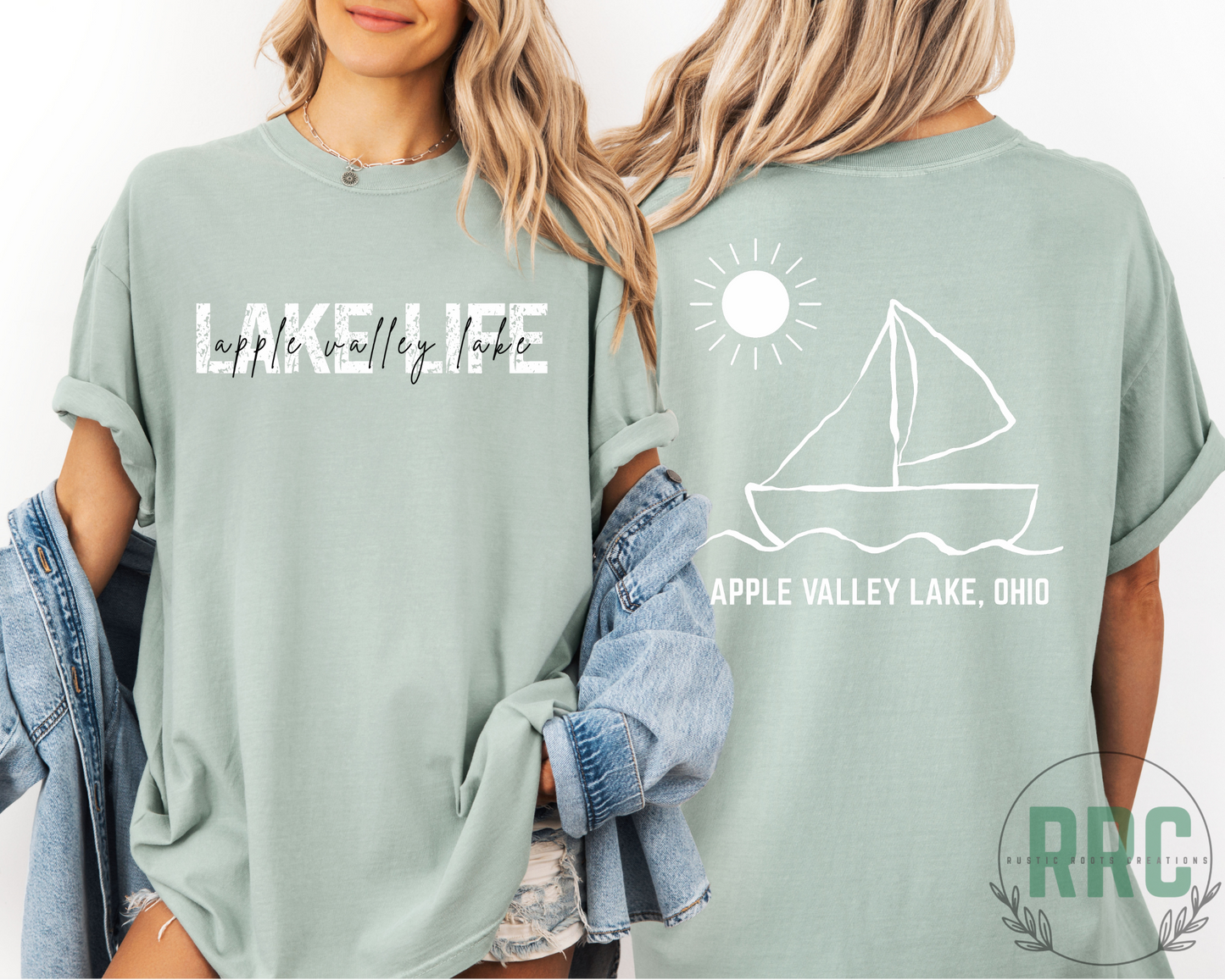 LAKE LIFE AV Lake White Sailboat *COMFORT COLORS* RRC EXCLUSIVE
