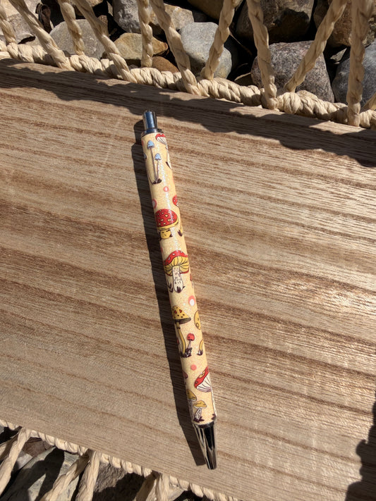 Mushroom Cottagecore Wrapped Glitter Pen