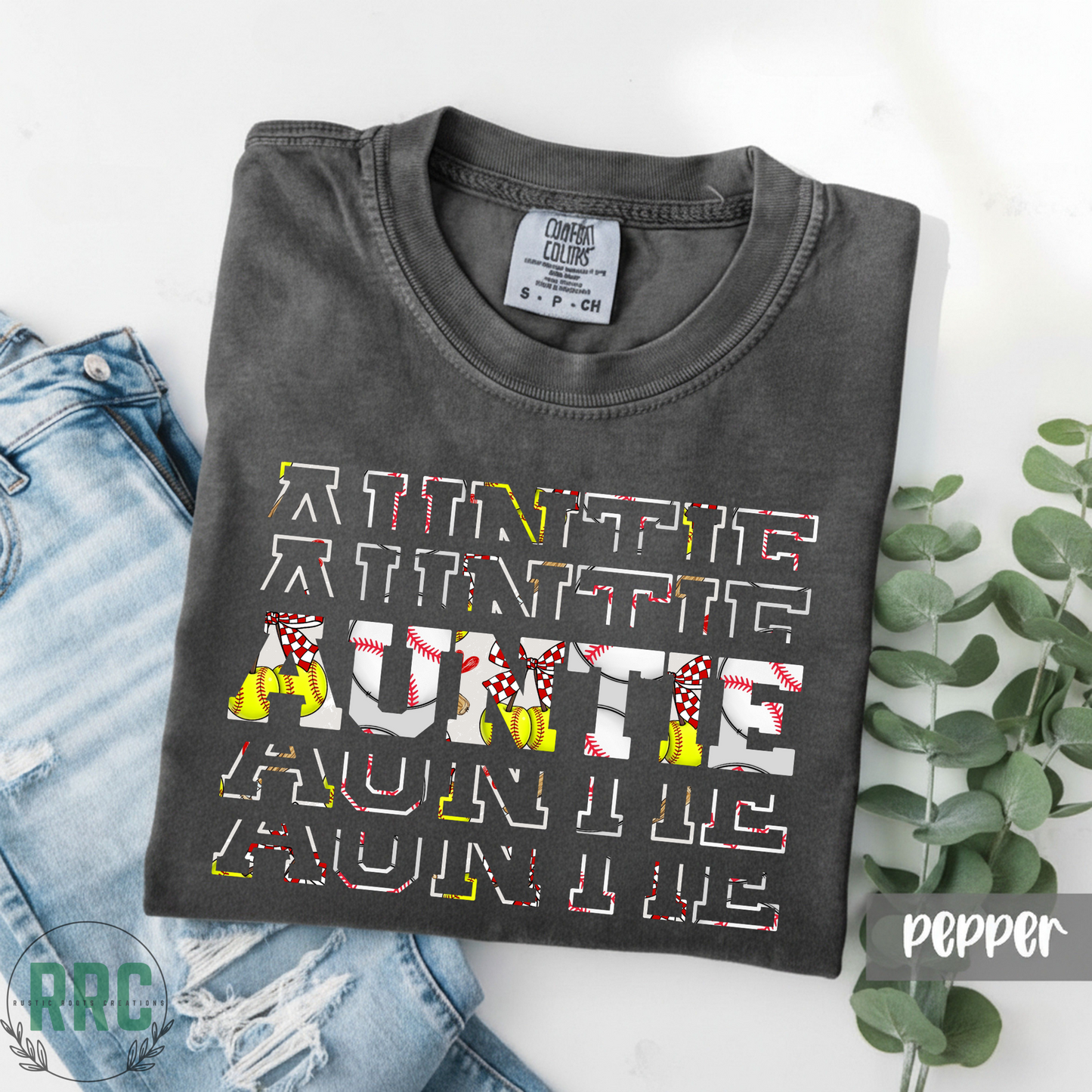 AUNTIE Baseball Softball *COMFORT COLORS* RRC EXCLUSIVE