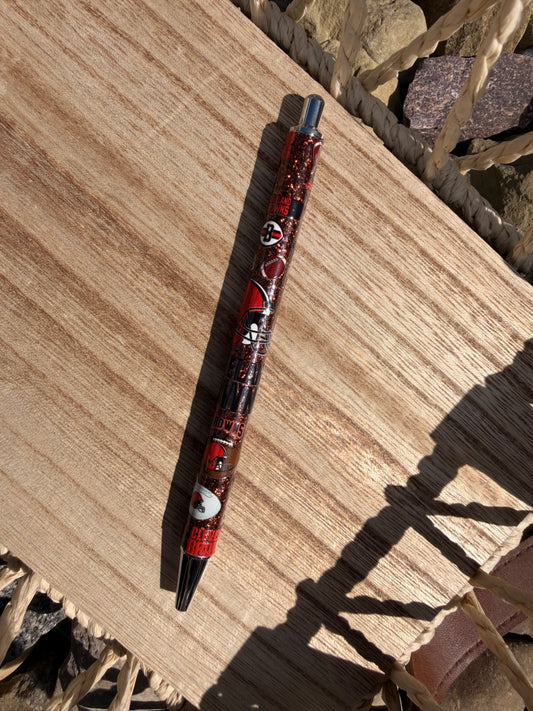 Cleveland Football Wrapped Glitter Pen