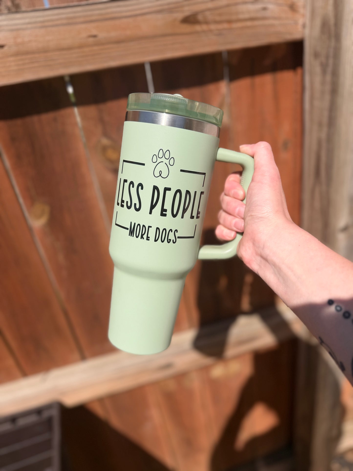Less People, More Dogs 40 oz Tumbler