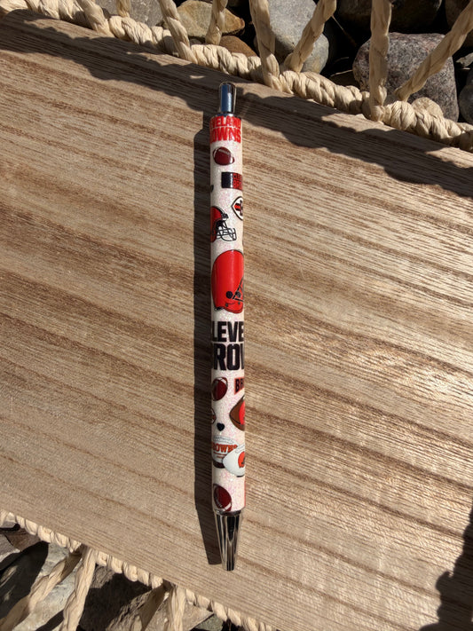 Cleveland Football Wrapped Glitter Pen