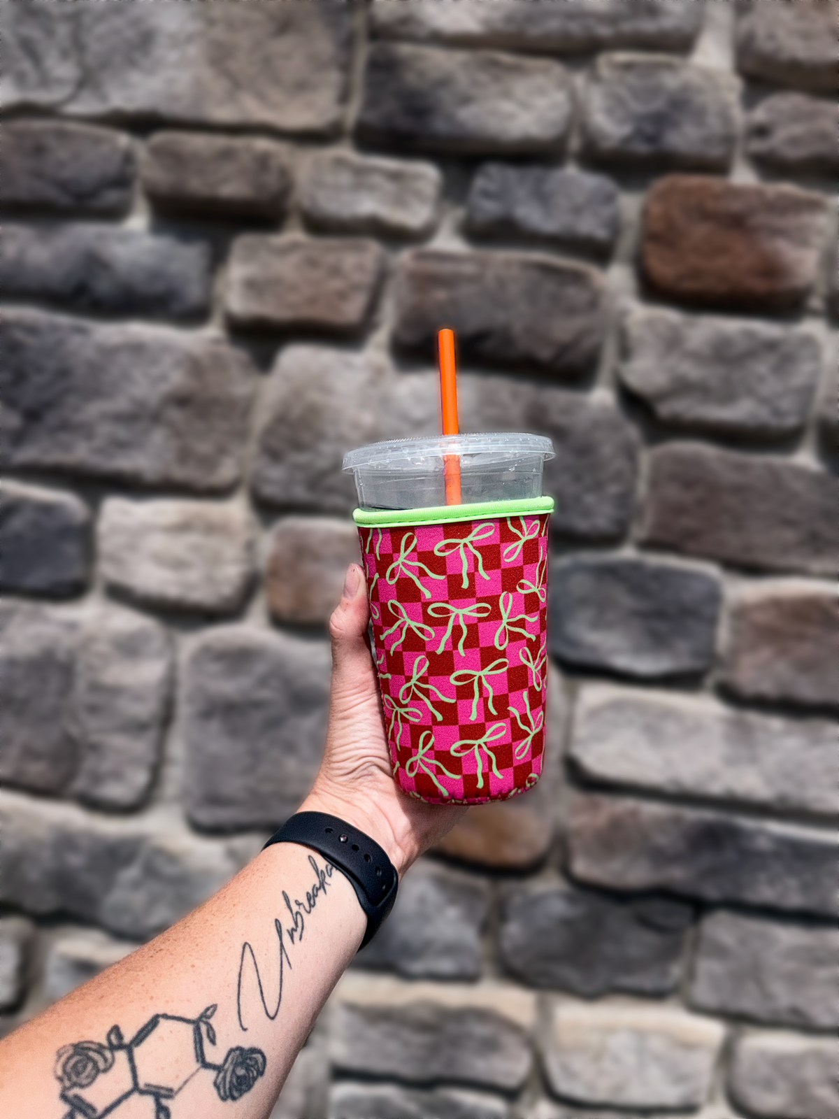 Checkerboard Bows Drink Sleeve