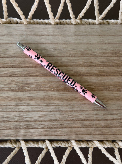 Rescued Is My Favorite Breed Wrapped Glitter Pen