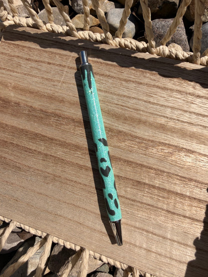 Leopard Drip Wrapped Glitter Pen