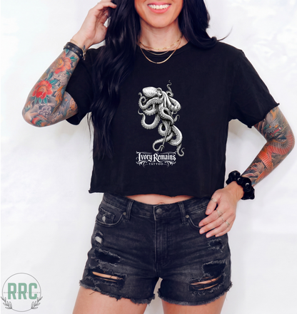 Women’s Ivory Remains Front Design Crop Tee