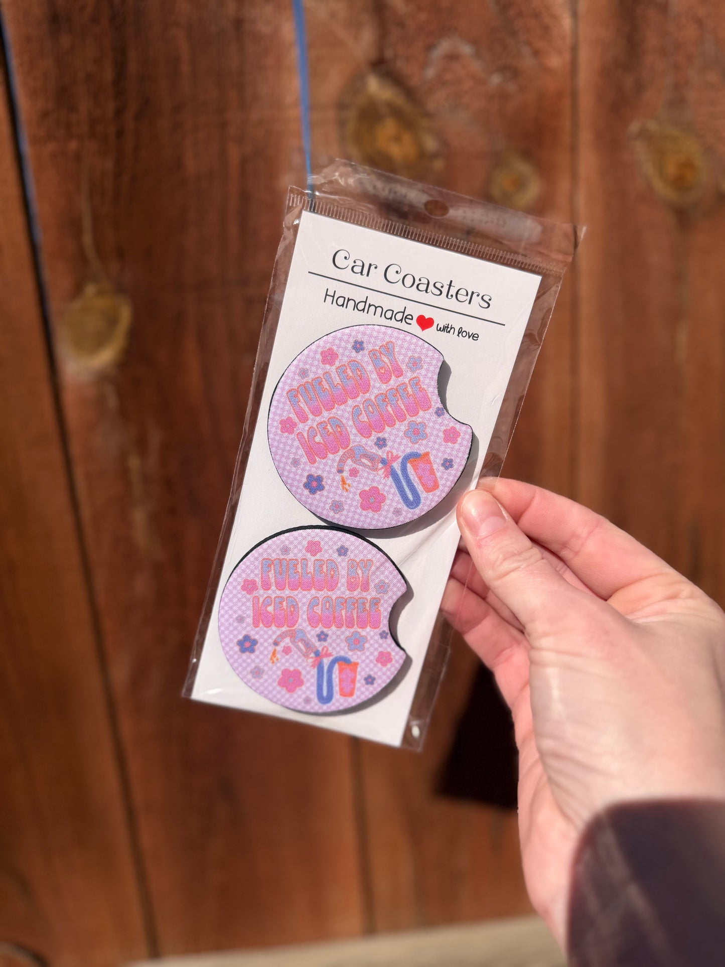 Fueled By Iced Coffee Car Coasters