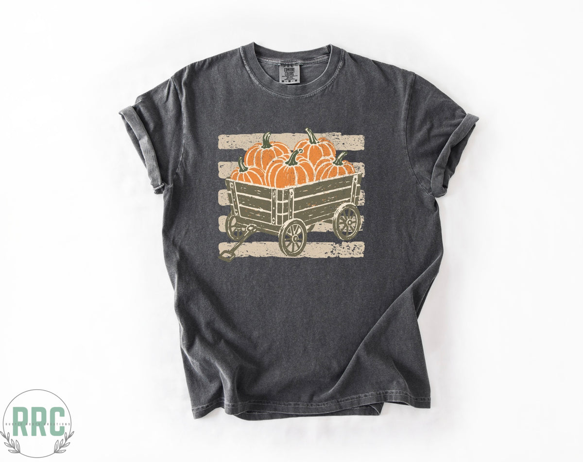 Pumpkins In Wagon *COMFORT COLORS*