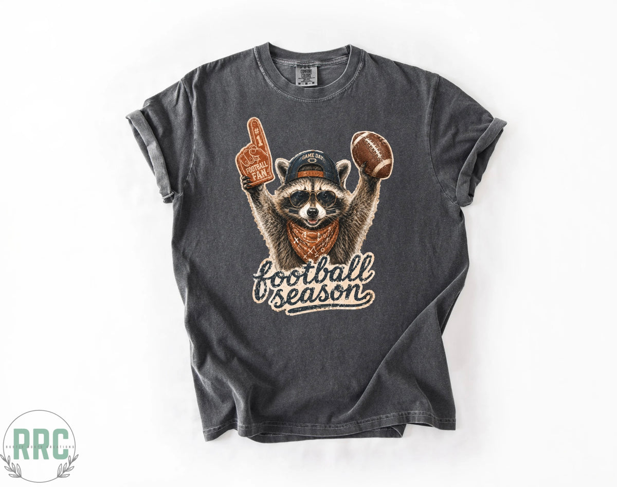 Football Season Raccoon *COMFORT COLORS*