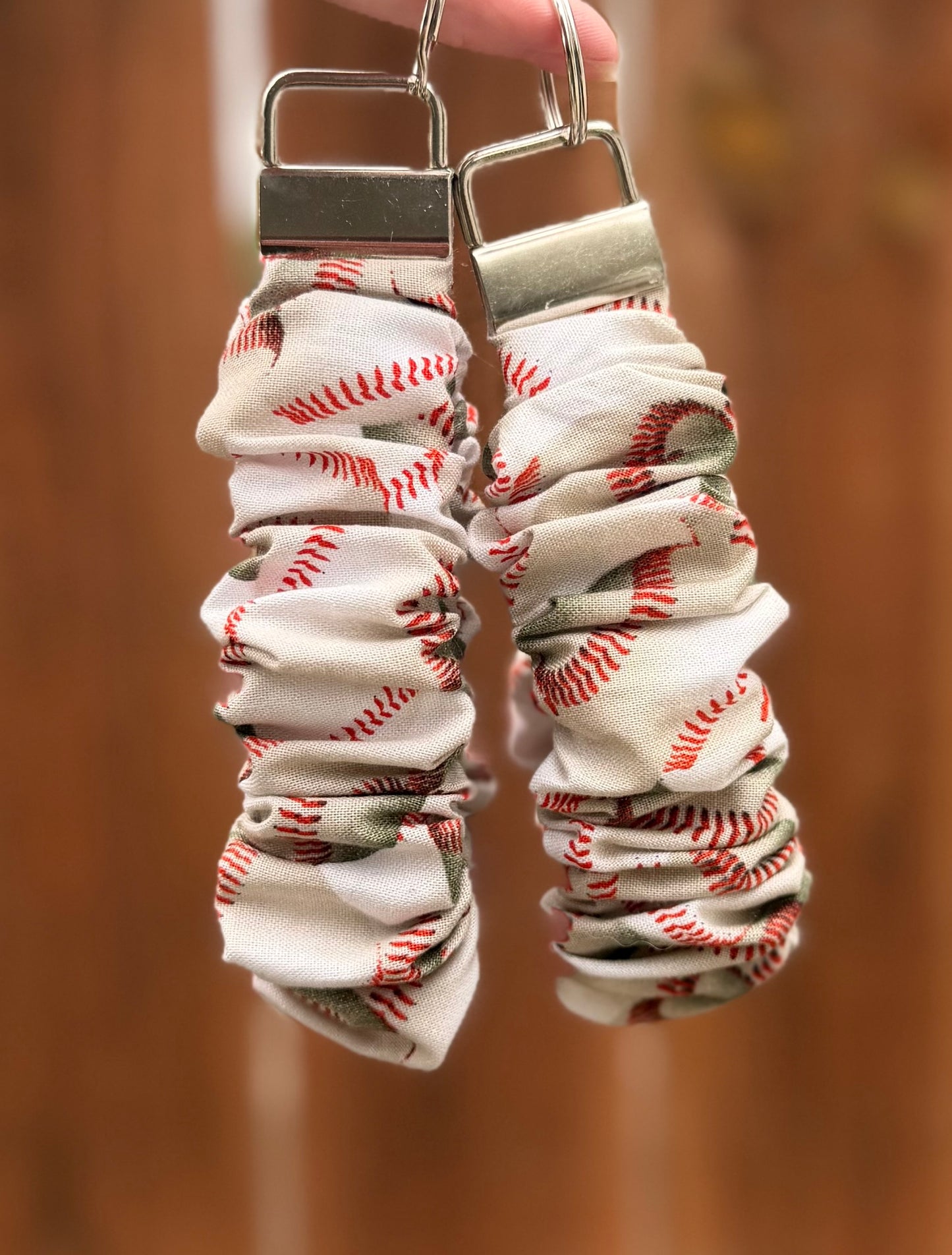 Baseball Scrunchie Wristlet