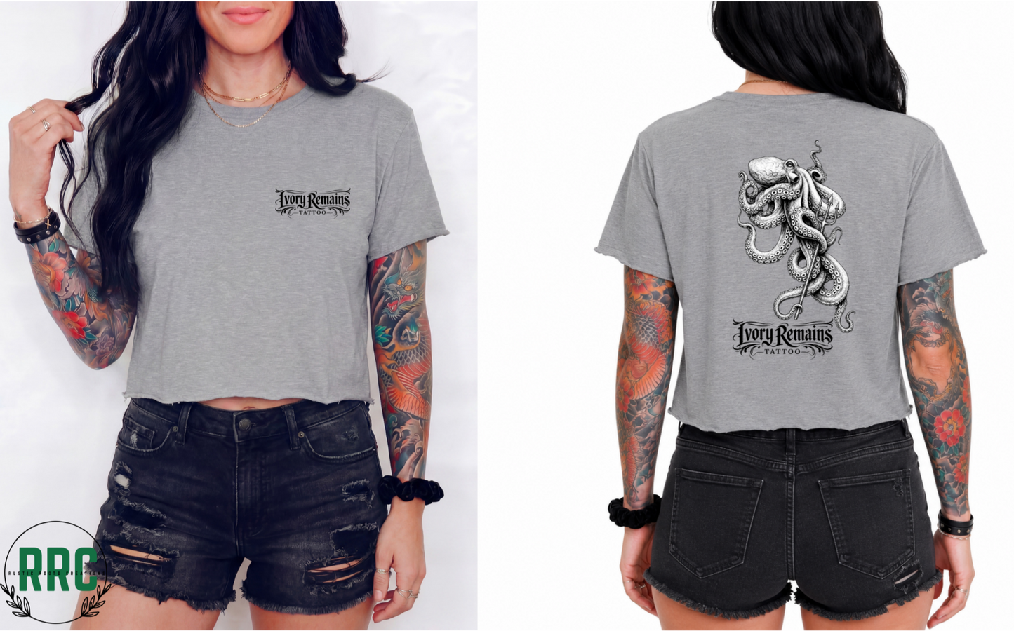 Women’s Ivory Remains Front and Back Design Crop Tee