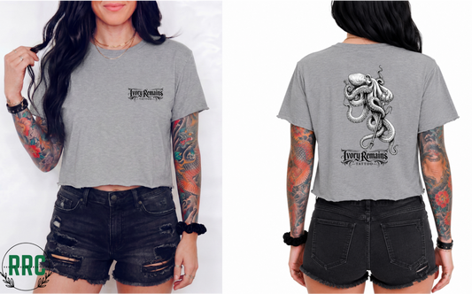 Women’s Ivory Remains Front and Back Design Crop Tee