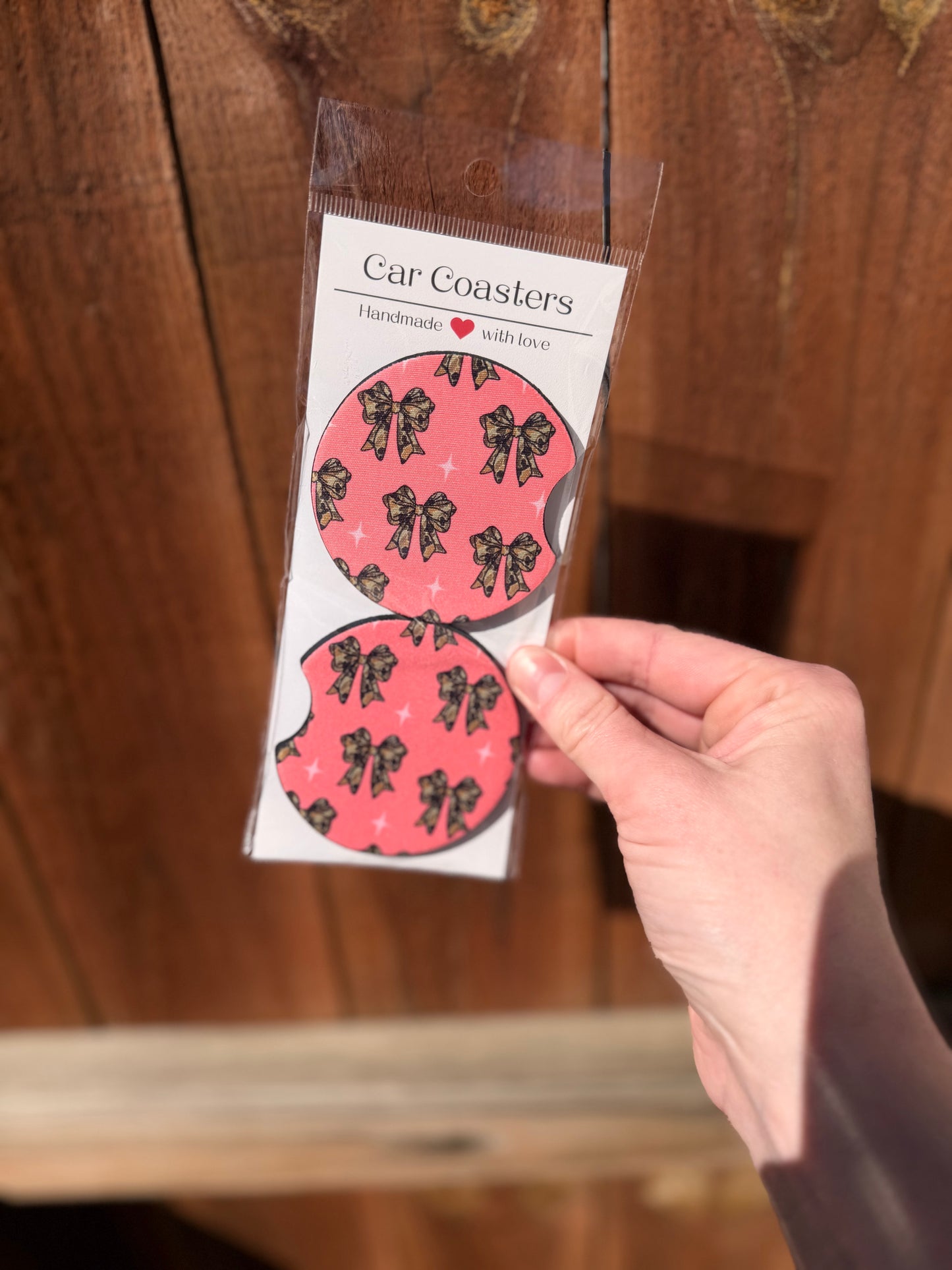 Small Camo Bows Car Coasters