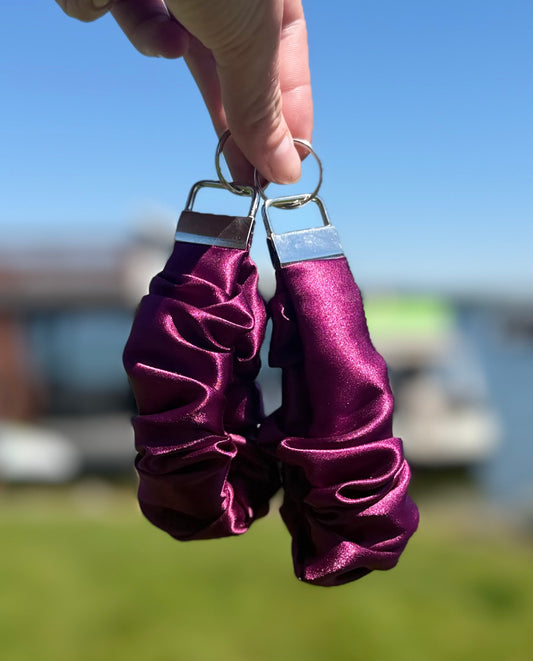 Deep Purple Satin Scrunchie Wristlet