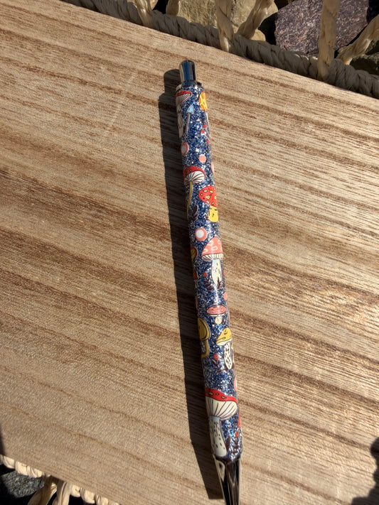 Mushroom Cottagecore Wrapped Glitter Pen