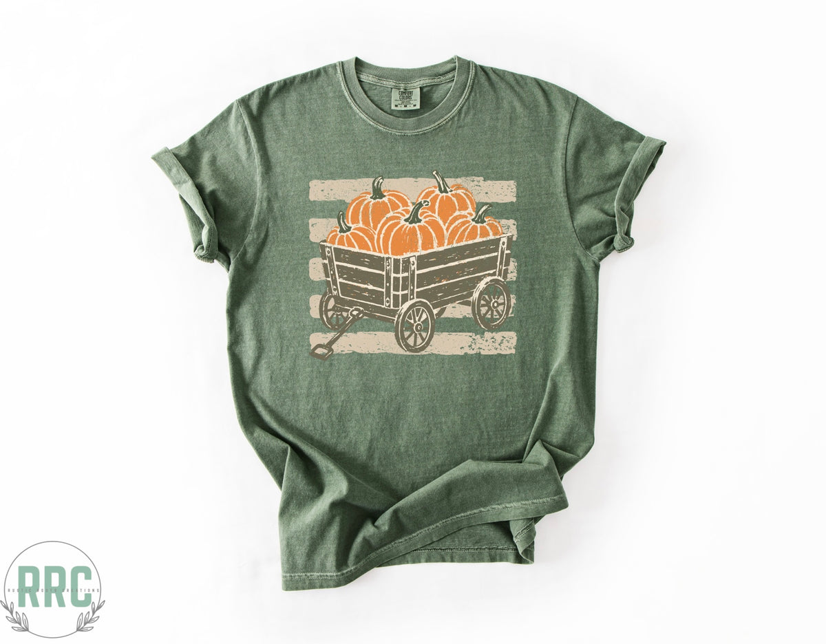 Pumpkins In Wagon *COMFORT COLORS*