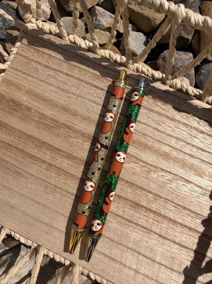 Sloth Wrapped Glitter Pen