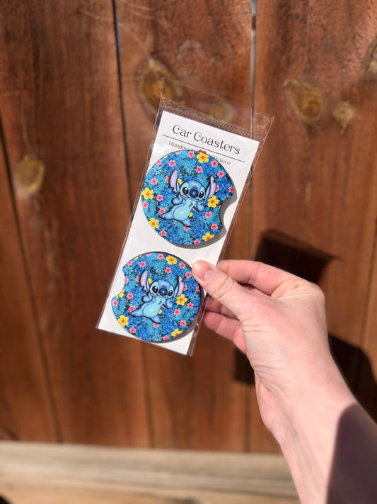 Blue Character Car Coasters