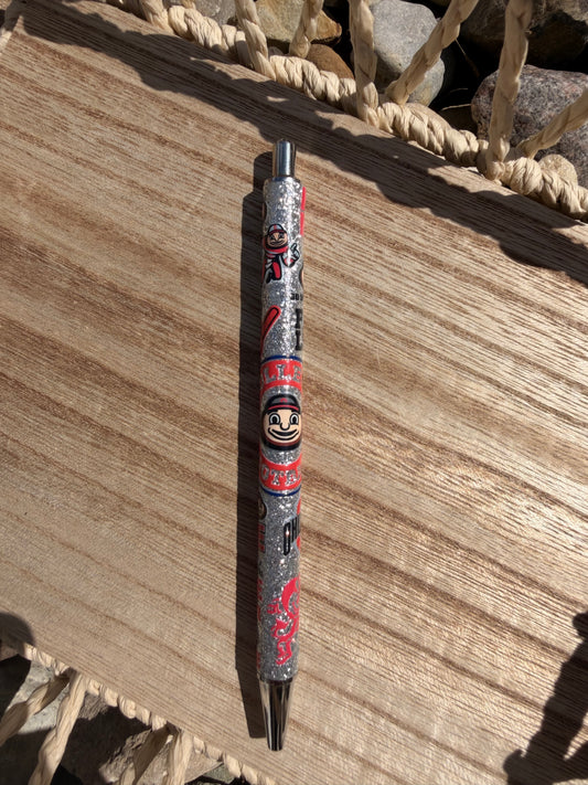 Ohio State Football Wrapped Glitter Pen