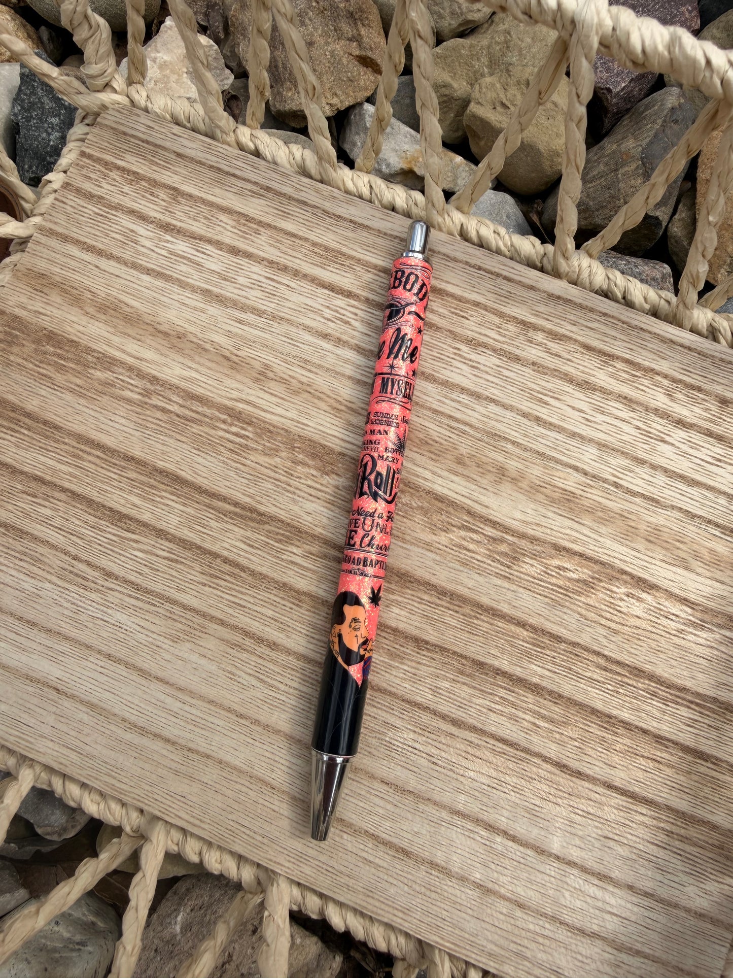 Jelly Roll Wrapped Glitter Pen