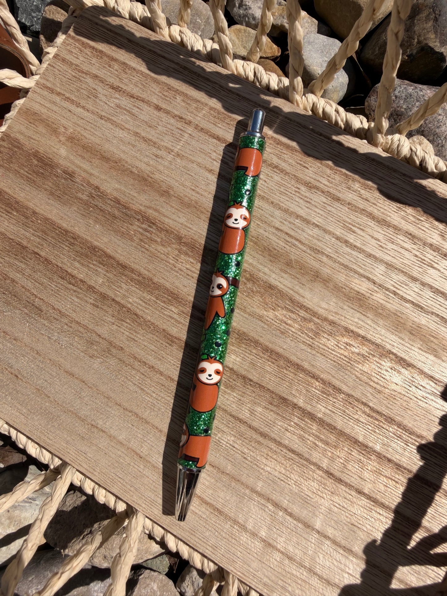 Sloth Wrapped Glitter Pen