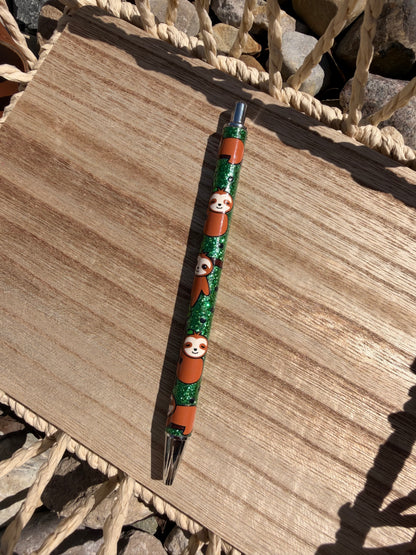 Sloth Wrapped Glitter Pen