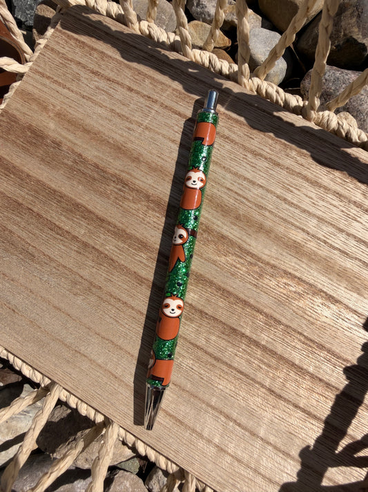 Sloth Wrapped Glitter Pen