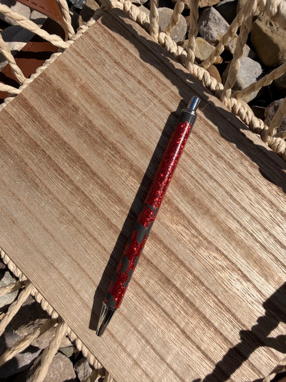Leopard Drip Wrapped Glitter Pen