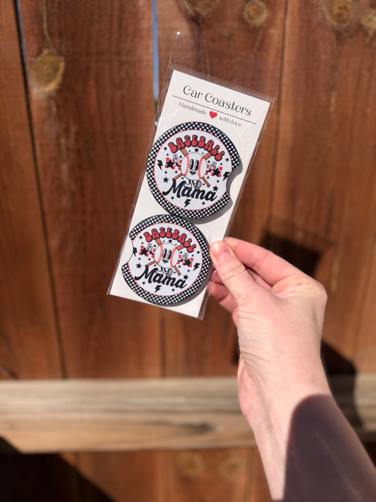 Baseball Mama Car Coasters