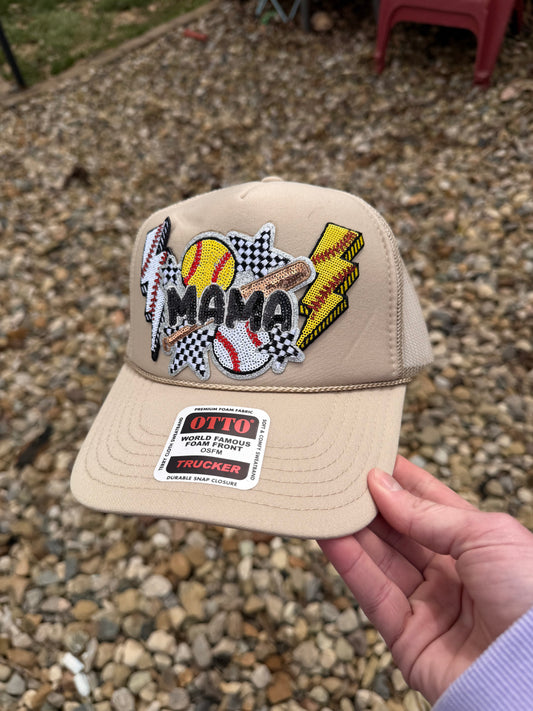 Mama Softball Baseball Trucker Hat