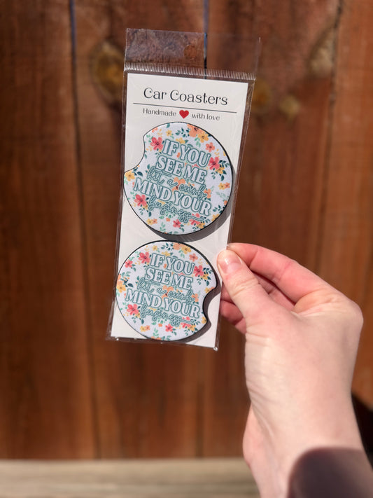 Mind Your Business Car Coasters