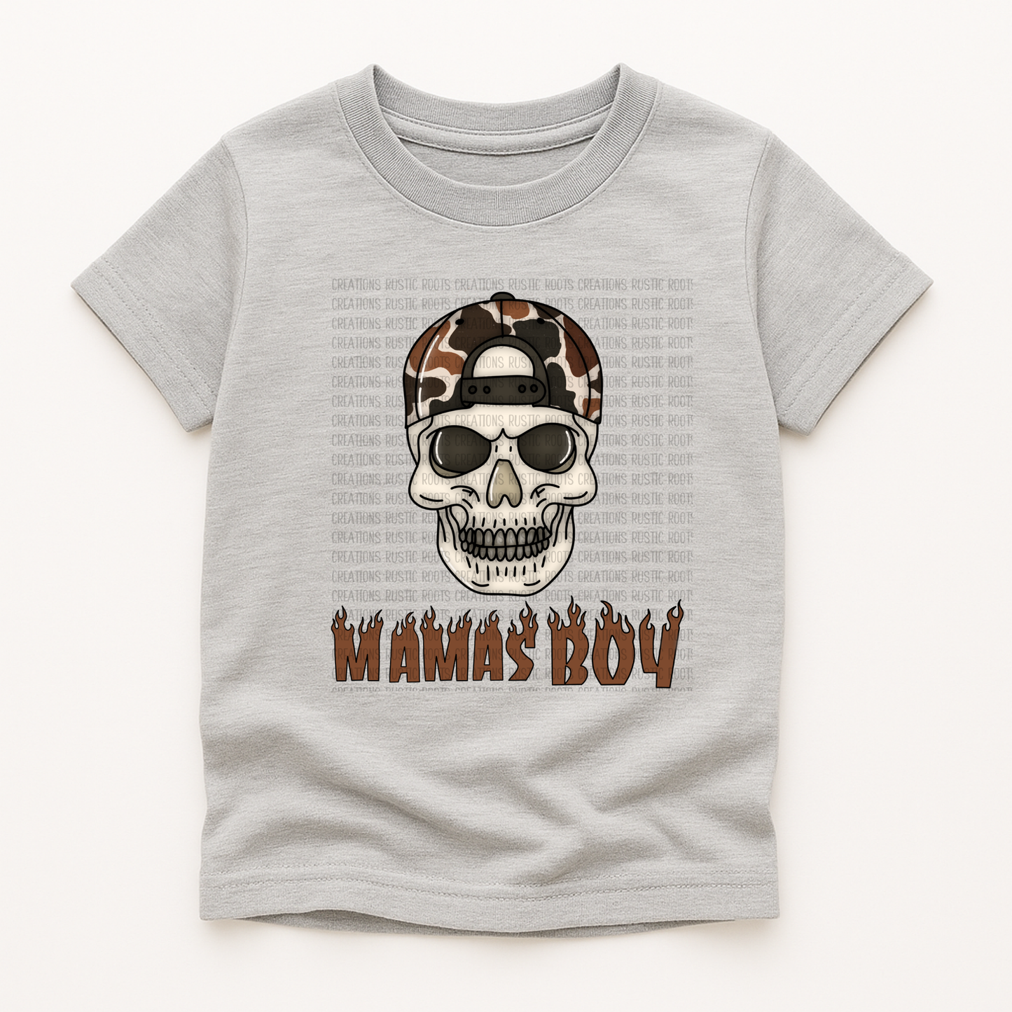 Boy's Skull Mama's Boy Tee