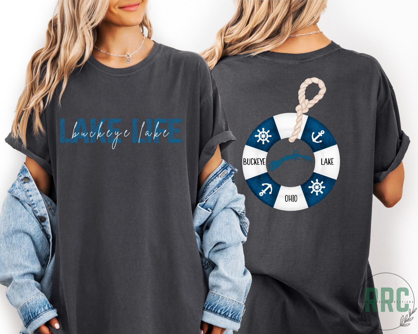 LAKE LIFE Buckeye Lake Blue Buoy *COMFORT COLORS* RRC EXCLUSIVE
