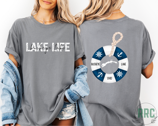 LAKE LIFE Buckeye Lake White Buoy *COMFORT COLORS* RRC EXCLUSIVE