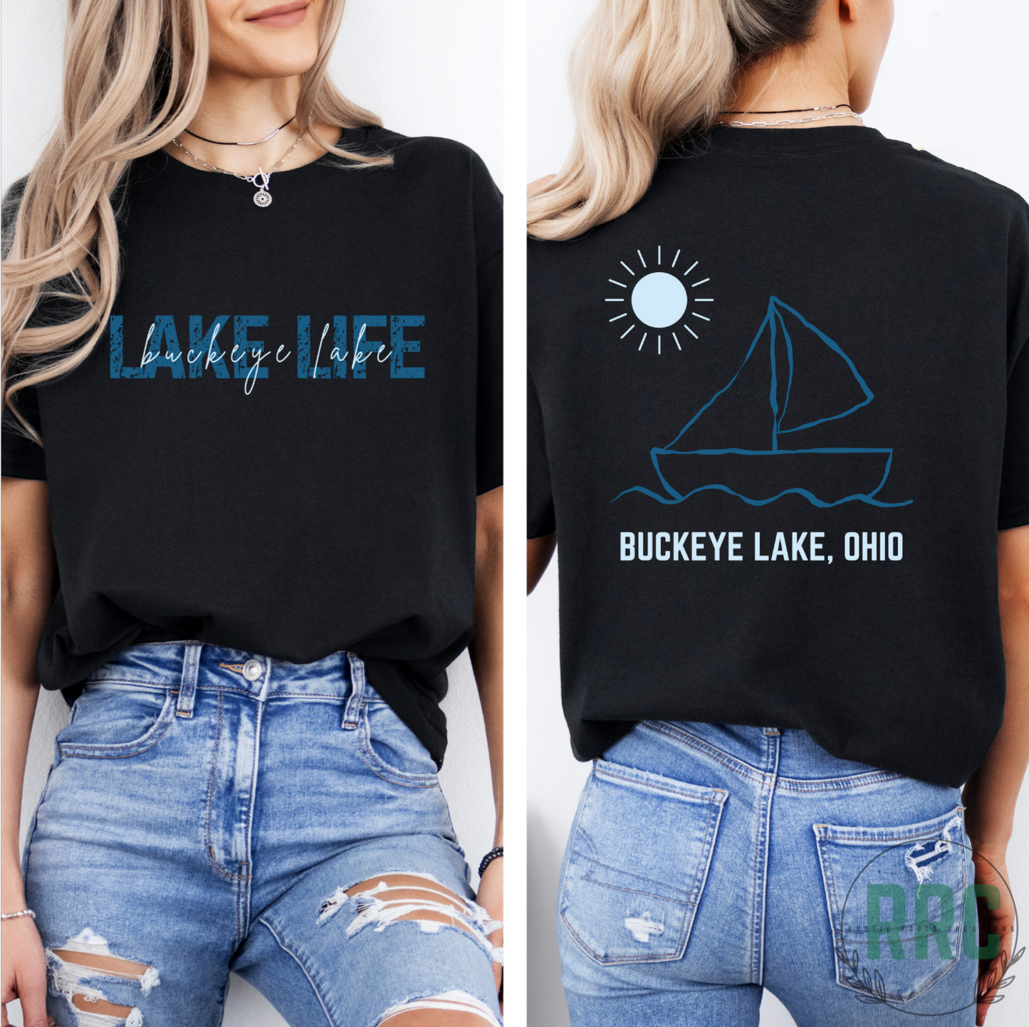 LAKE LIFE Buckeye Lake Blue Sailboat *GILDEN* RRC EXCLUSIVE