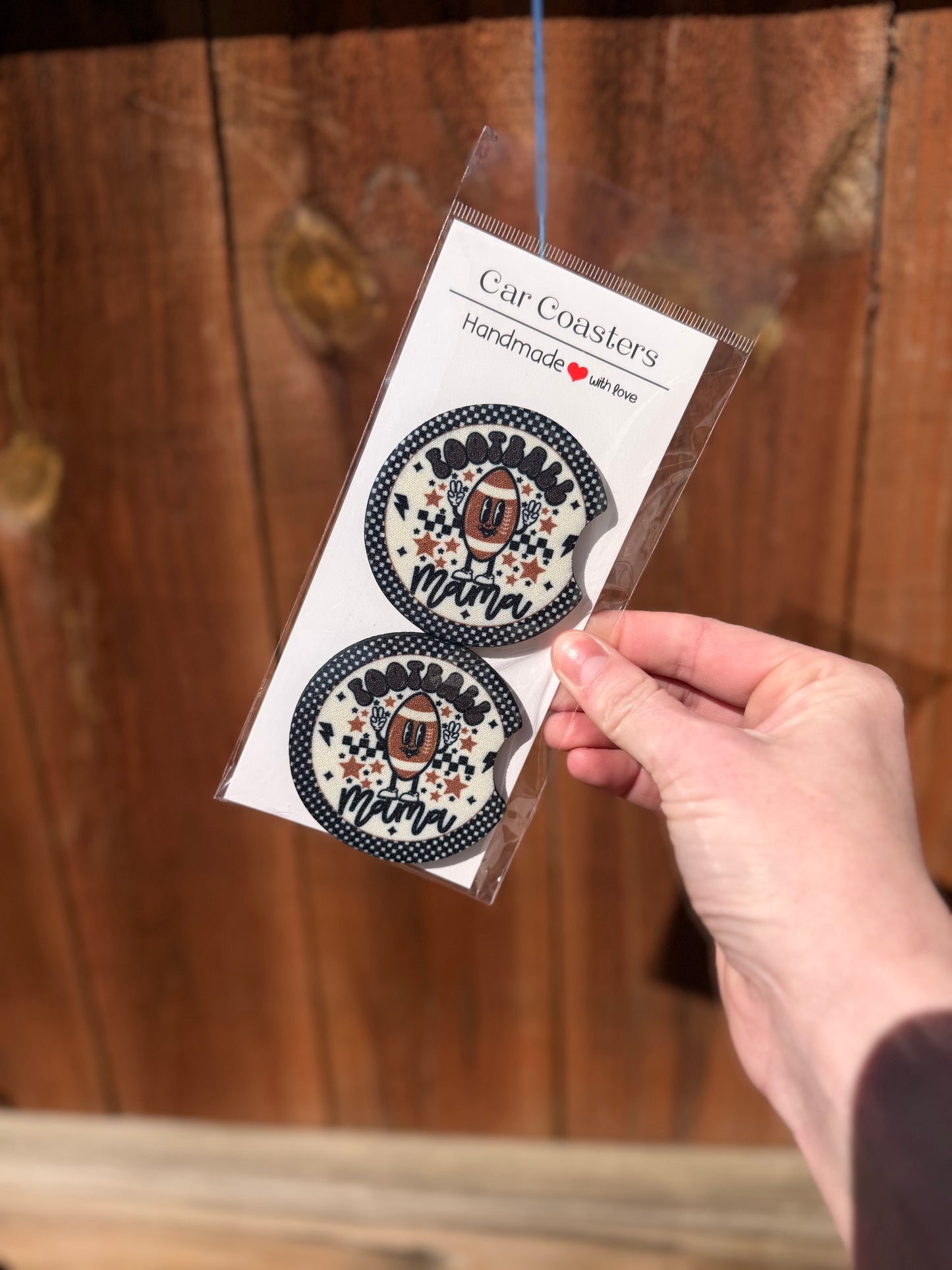 Football Mama Car Coasters
