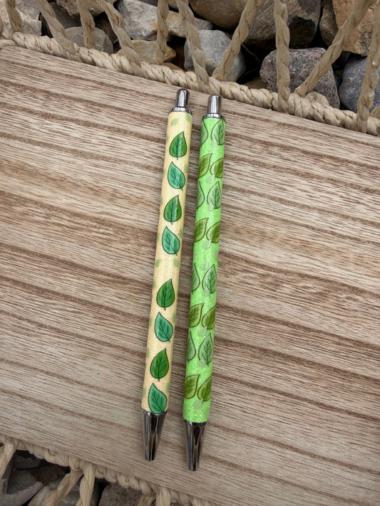 Leaves Wrapped Glitter Pen