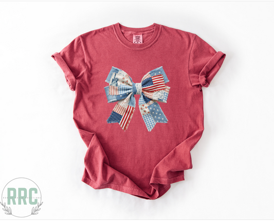 Patriotic Quilt Bow *COMFORT COLORS*