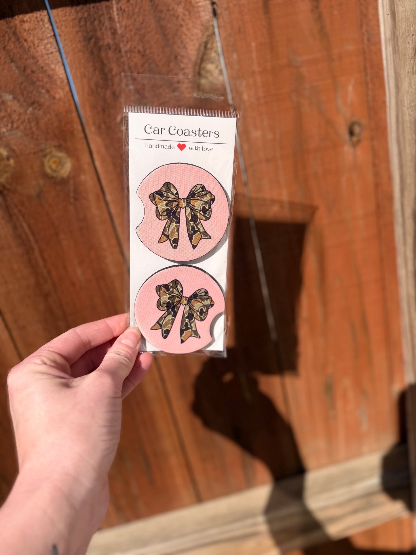 Camo Bow Car Coasters