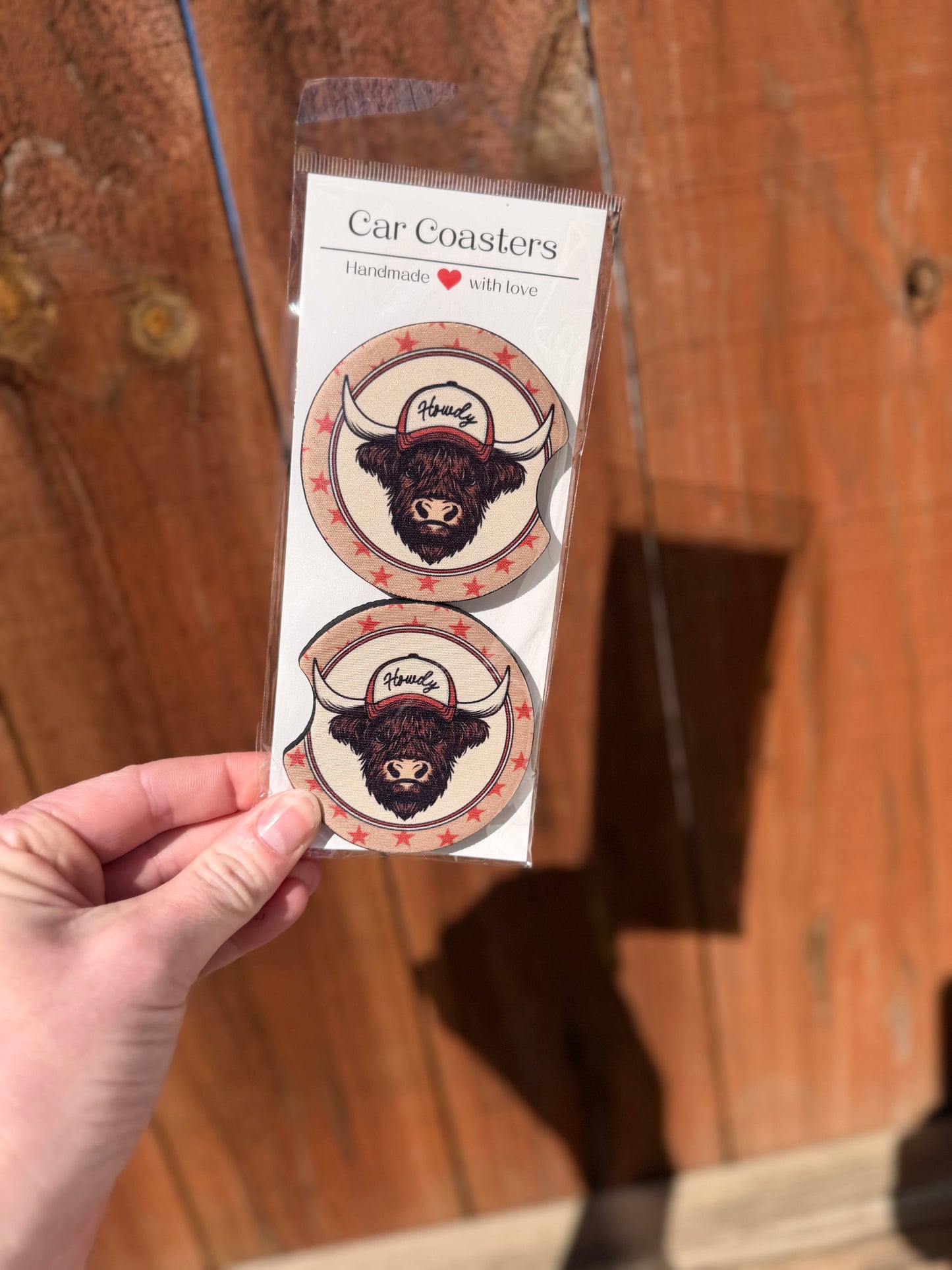 Bull Howdy Car Coasters