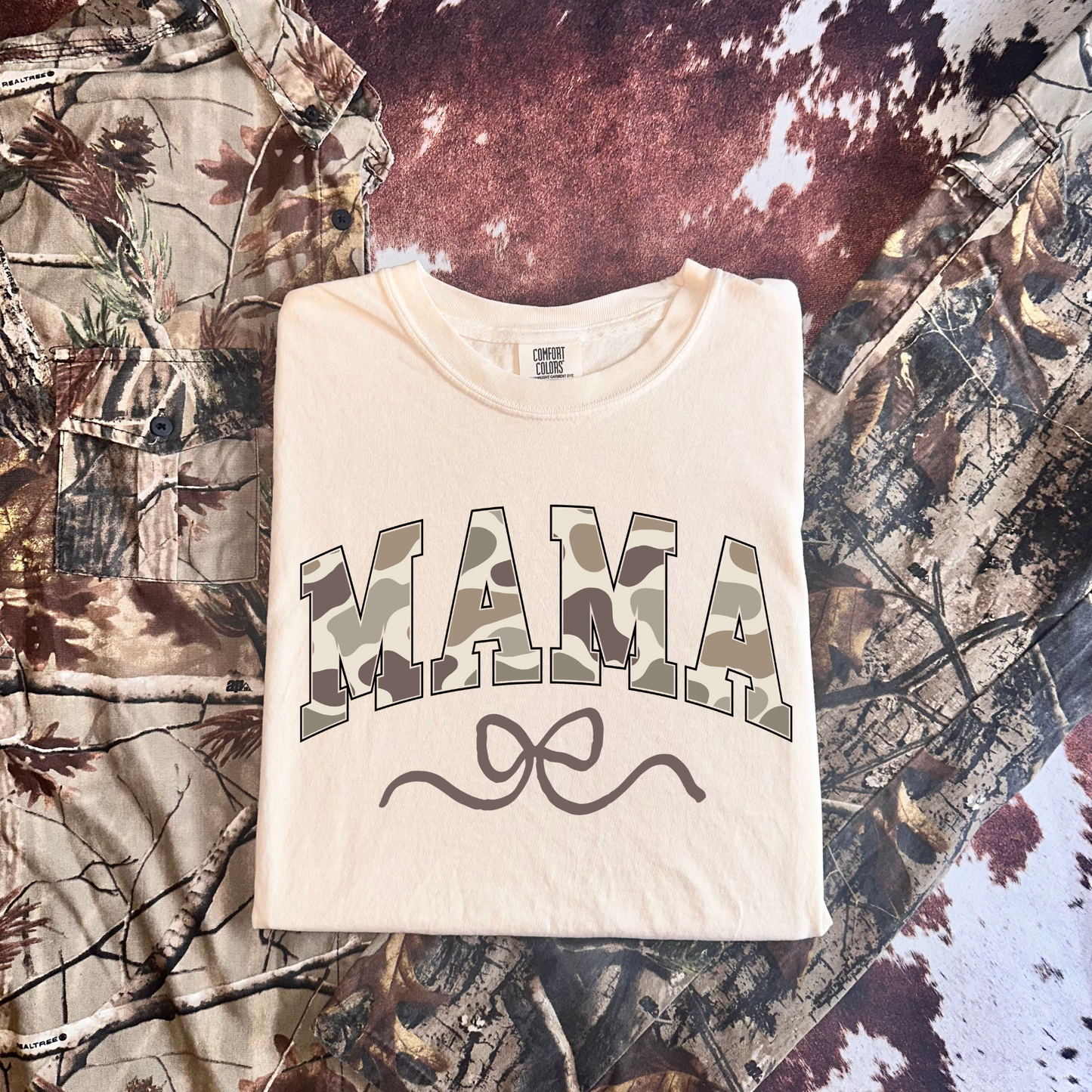 Mama Duck Camo Bow Tee COMFORT COLORS *RRC EXCLUSIVE*