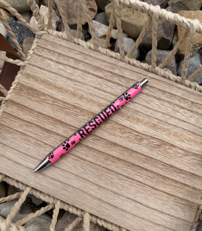 Rescued Is My Favorite Breed Wrapped Glitter Pen