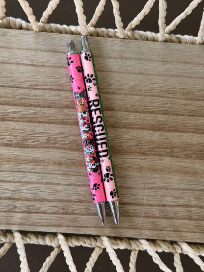 Rescued Is My Favorite Breed Wrapped Glitter Pen