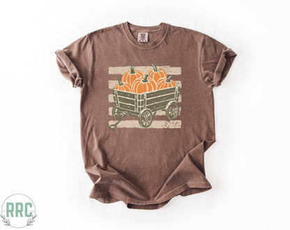 Pumpkins In Wagon *COMFORT COLORS*