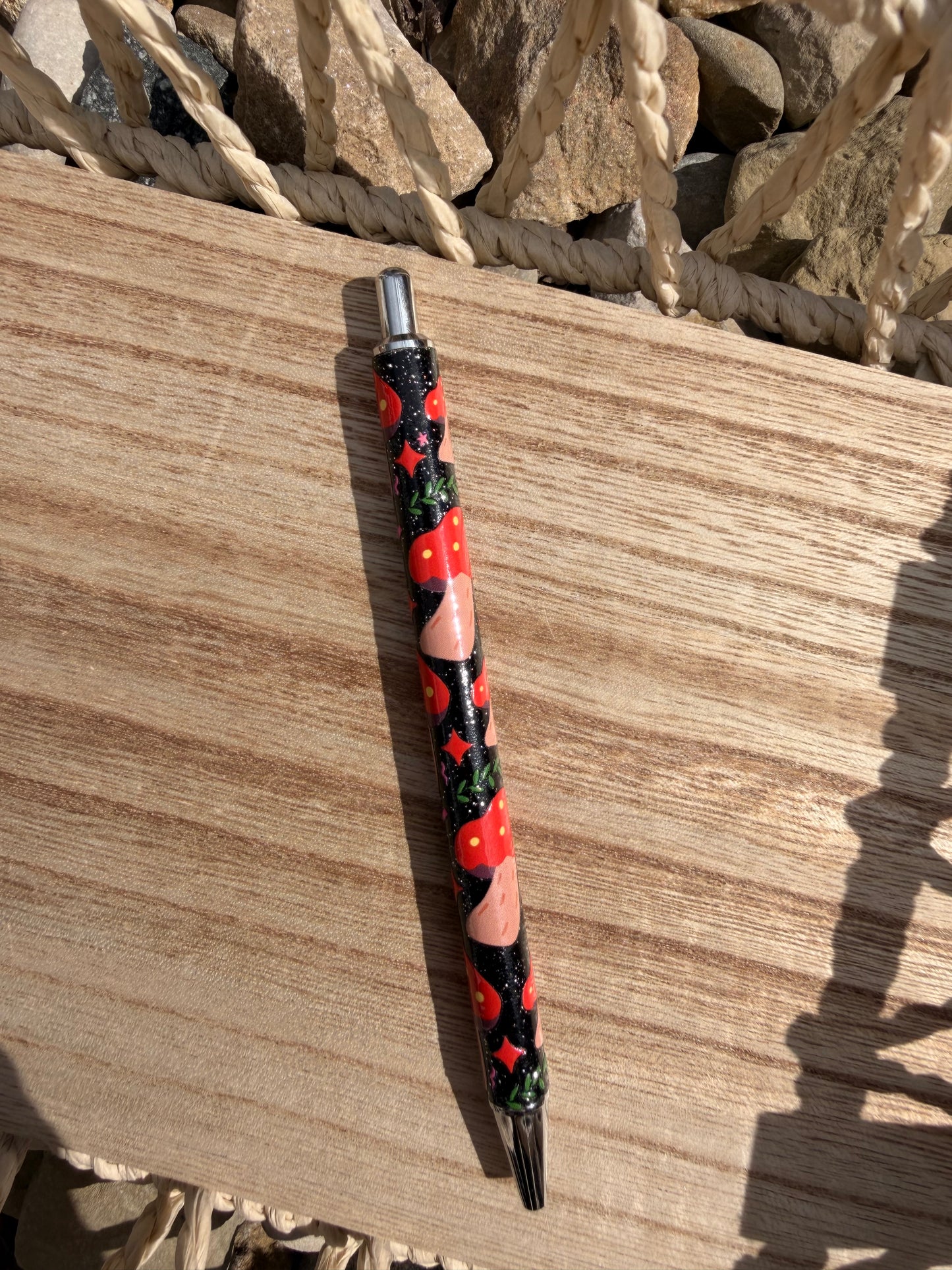 Mushroom Wrapped Glitter Pen