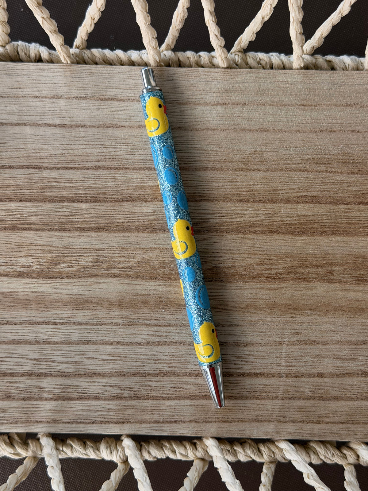 Rubber Ducks and Bubbles Wrapped Glitter Pen