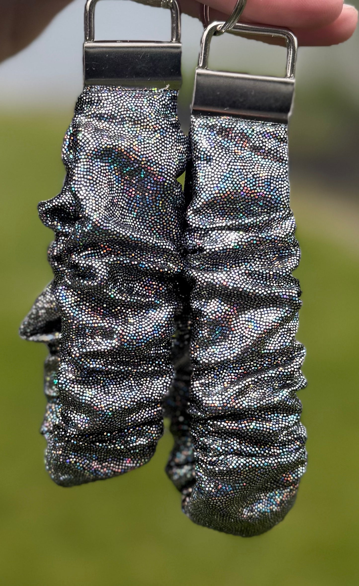 Black Glitter Scrunchie Wristlet