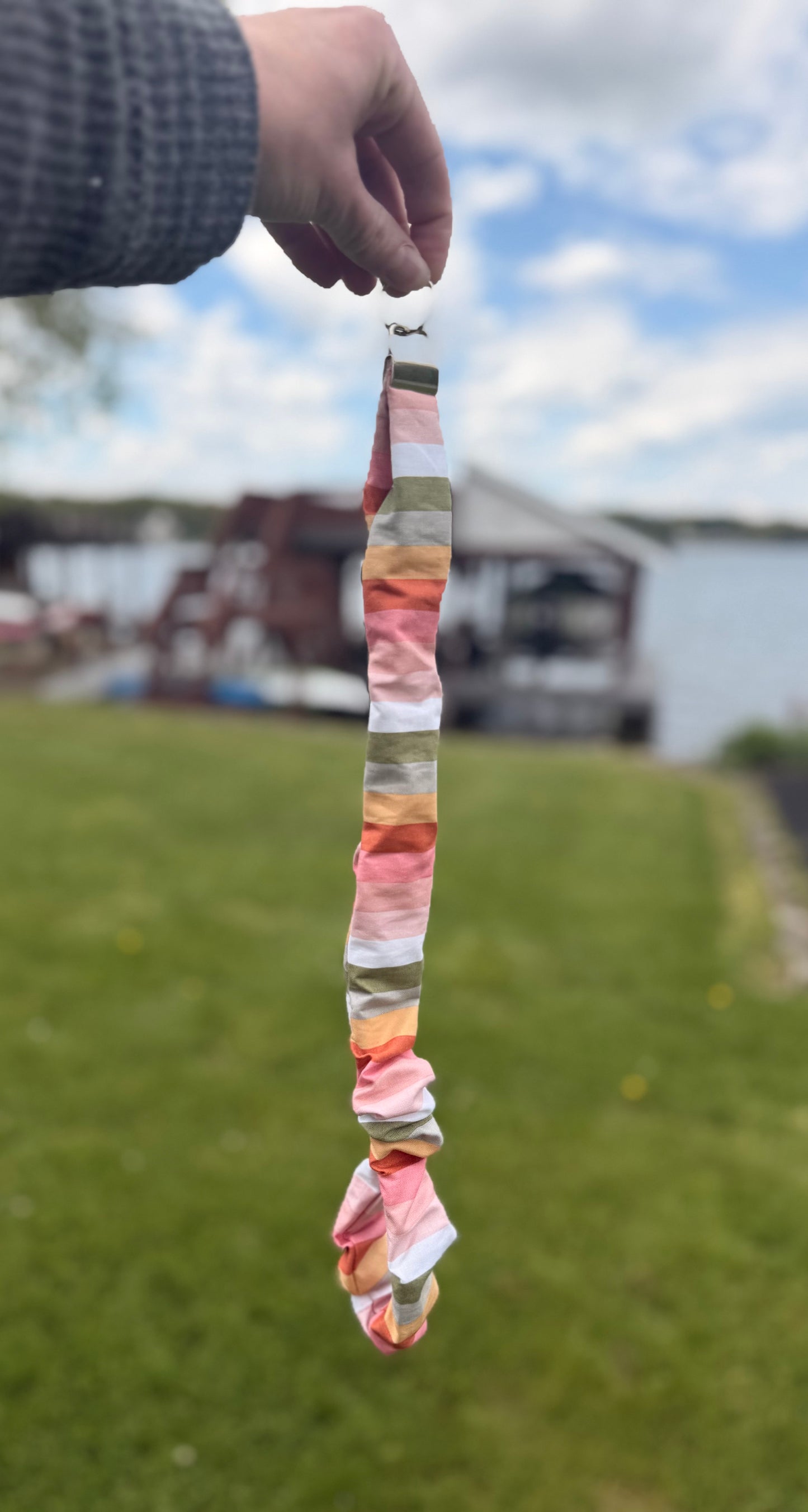 Warm Stripes Scrunchie Lanyard