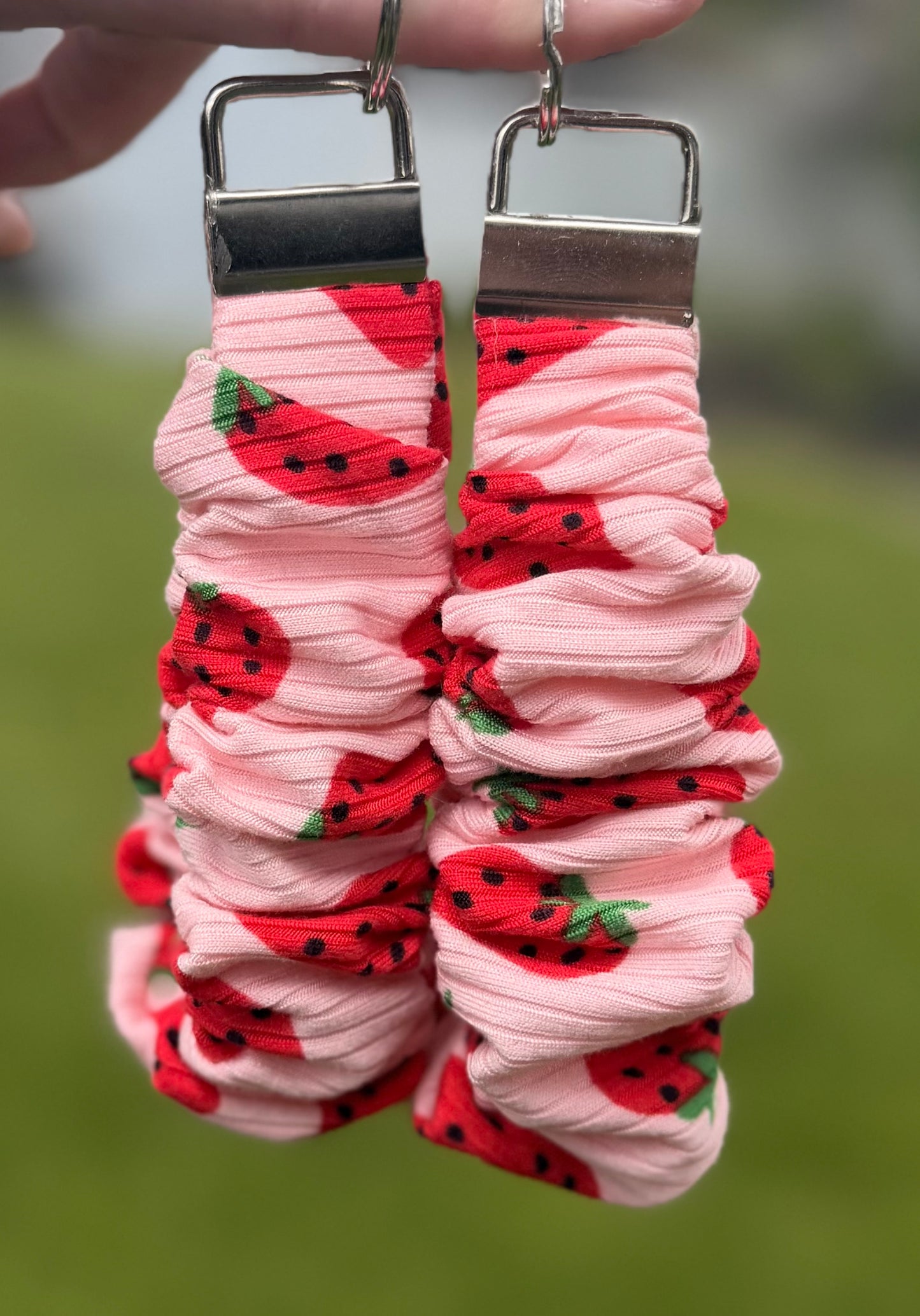 Strawberries Scrunchie Wristlet