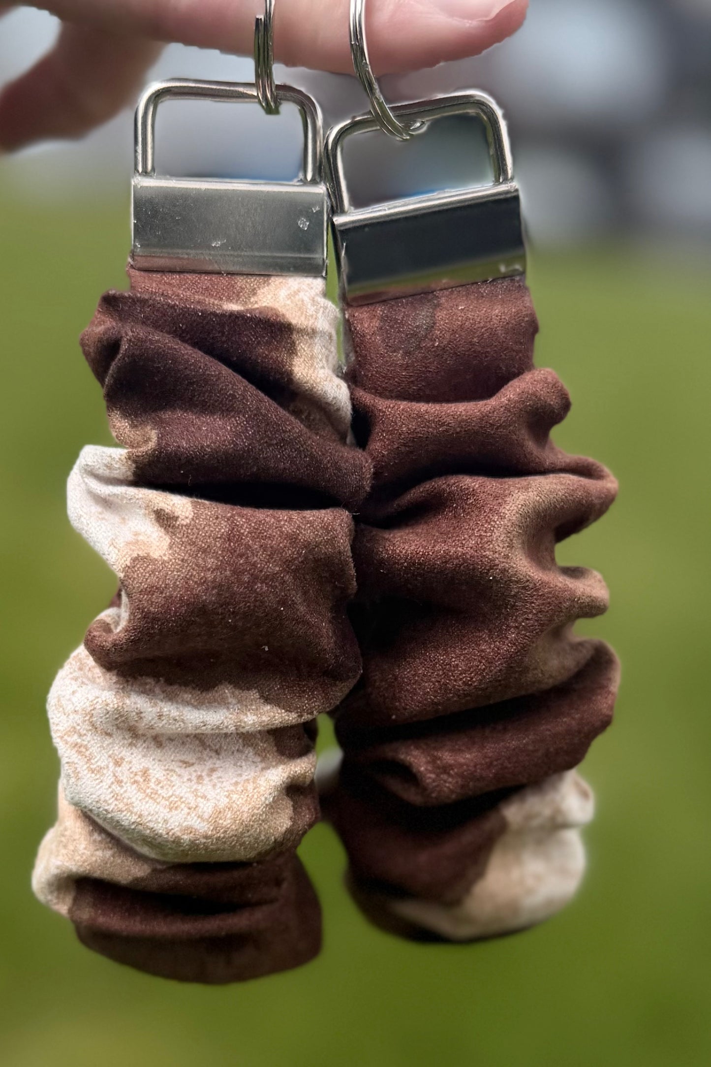 Cow Hide Scrunchie Wristlet